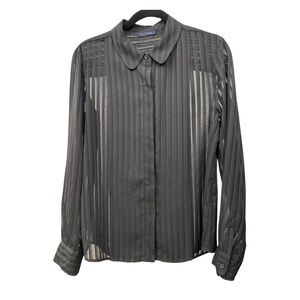 Tommy Hilfiger sheer black lines buttoned shirt